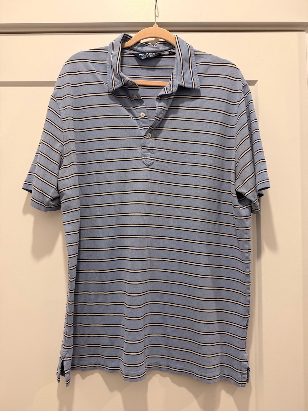 Classic Light Blue Striped Polo Shirt by Polo Sport